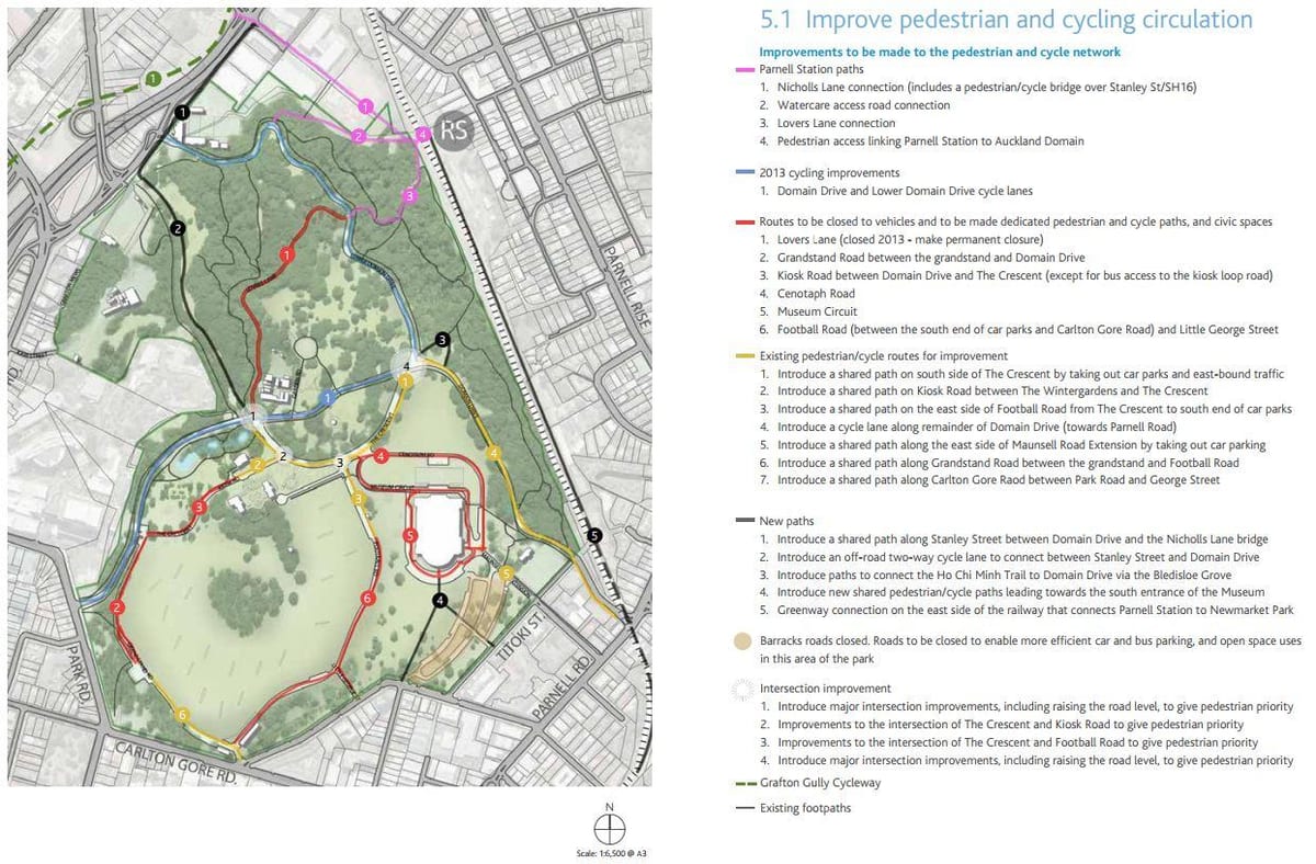 la carte de Auckland domain