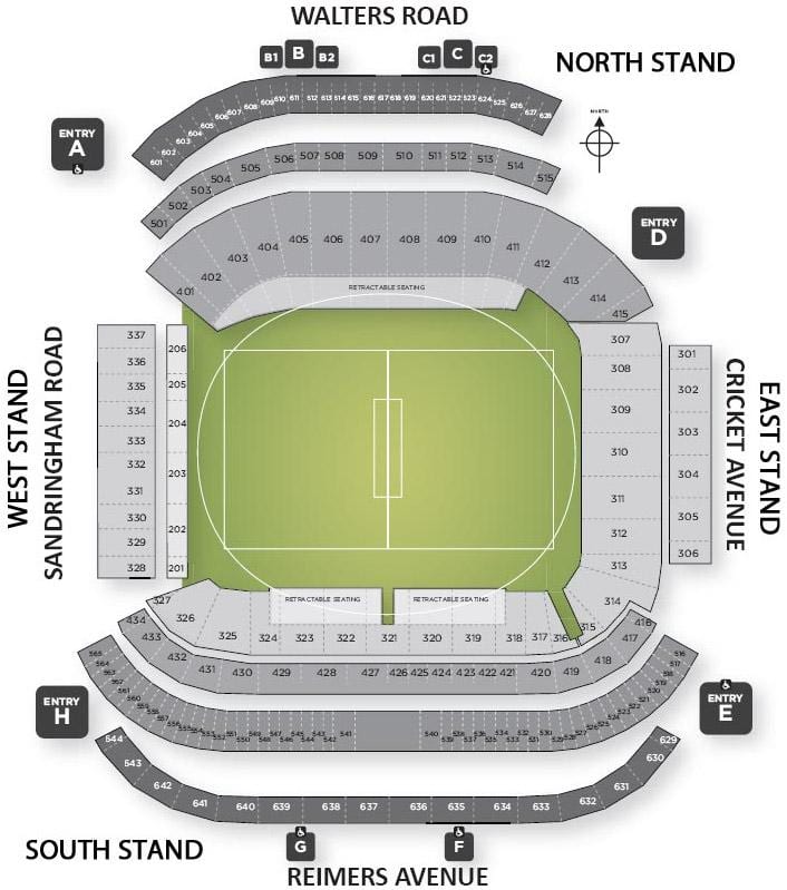 carte de l'Eden park d'Auckland