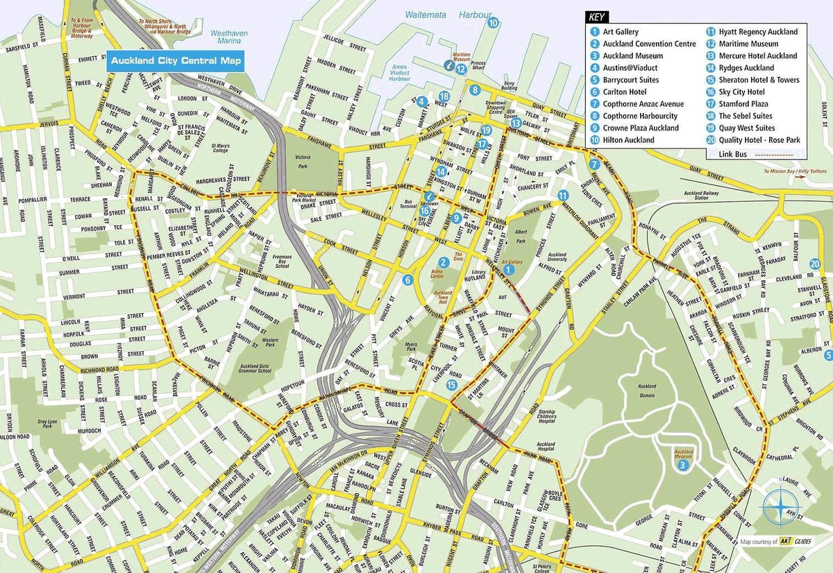 Auckland, en Nouvelle-Zélande carte