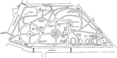 Carte de l'Albert park d'Auckland