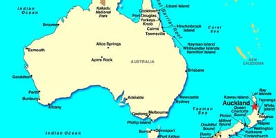 Auckland dans la carte du monde