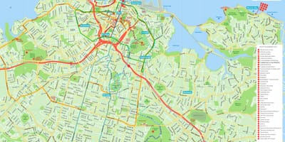 La carte de Auckland cbd