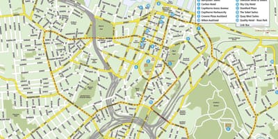 La carte de Auckland centre-ville