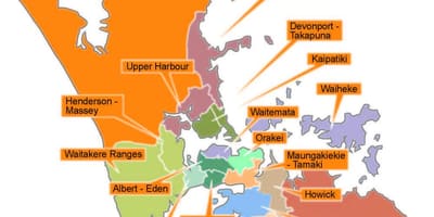 Auckland conseil des limites de la carte