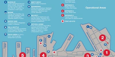 Le Port d'Auckland carte
