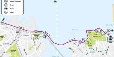 Rose de pistes cyclables Auckland carte