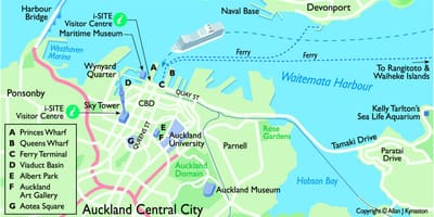 Auckland terminal des paquebots de croisière de la carte