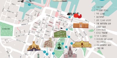 La ville d'Auckland promenades carte