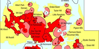 Auckland volcans carte