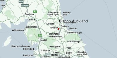 Carte de Bishop Auckland