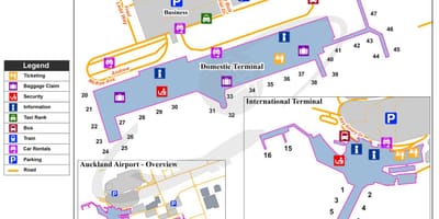 L'aéroport international d'Auckland carte