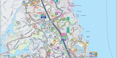 Carte de la côte nord de Auckland